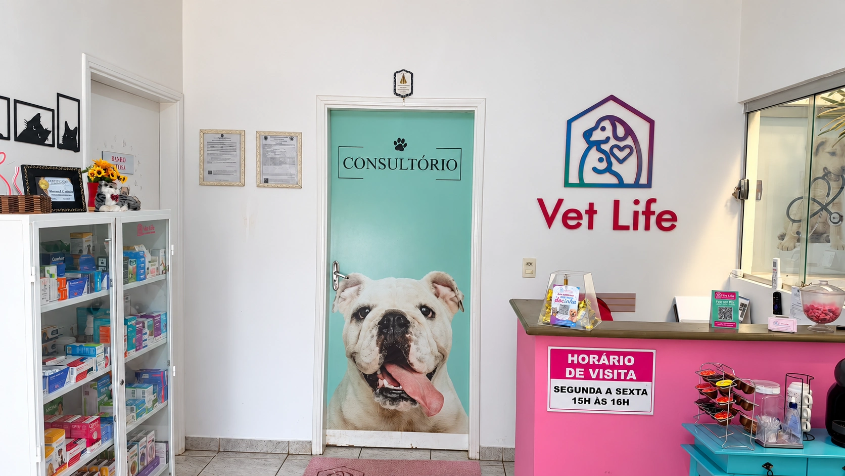 Recepção da Vet Life clínica veterinária